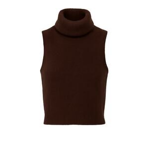 Jessica Simpson Brown Sleeveless Turtleneck Sweater Vest | Women’s M